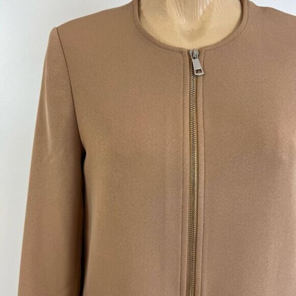H&M Workwear Women’s Small Beige Tan Full Zip Jacket Coat Professional Chic - Picture 4 of 13